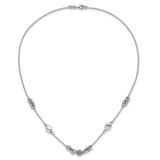 Sterling Silver Rhodium-plated Beaded Fancy Necklace-WBC-QG5600-18