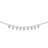 Sterling Silver CZ Circle Dangles 18in Necklace-WBC-QG5636-18