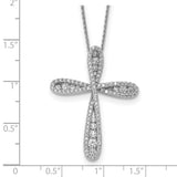 Sterling Silver CZ Cross Chain Slide 16in w/2in ext. Necklace-WBC-QG5646-16