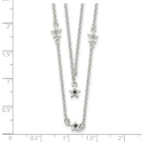Sterling Silver Black and White CZ Stars Layered Necklace-WBC-QG5688-16