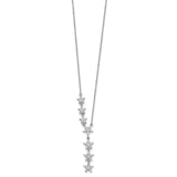 Sterling Silver Rhodium Plated CZ Stars Necklace-WBC-QG5692-18