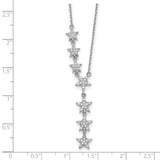 Sterling Silver Rhodium Plated CZ Stars Necklace-WBC-QG5692-18