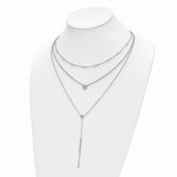 Sterling Silver CZ Y-Drop Adjustable Necklace-WBC-QG5716