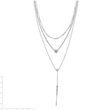 Sterling Silver CZ Y-Drop Adjustable Necklace-WBC-QG5716