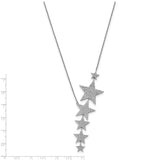 Sterling Silver CZ 16in w/ 2in ext. Star Necklace-WBC-QG5717-16