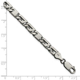 Sterling Silver Antiqued Brushed Link Bracelet-WBC-QG5728-8.25