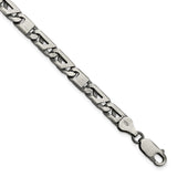 Sterling Silver Antiqued Brushed Link Bracelet-WBC-QG5728-8.25