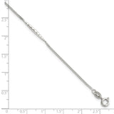 Sterling Silver 9in Plus 1 in Ext. Textured Bar Anklet-WBC-QG5769-9