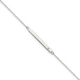 Sterling Silver Polished Crystal Bar 9in Plus 1in ext Anklet-WBC-QG5770-9