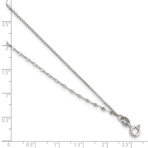 Sterling Silver 2-Strand 9in Plus 1 in Ext. Fancy Chain Anklet-WBC-QG5774-9