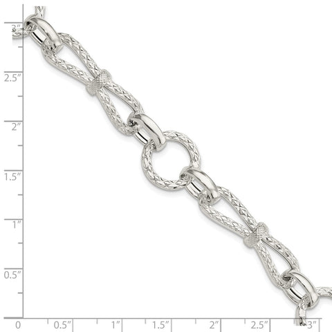 Sterling Silver Polished Fancy Link Bracelet-WBC-QG5838-6.75