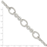 Sterling Silver Polished Fancy Link Bracelet-WBC-QG5847-7.75