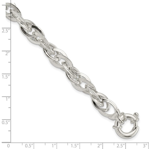 Sterling Silver Polished Fancy Link Bracelet-WBC-QG5849-7.75