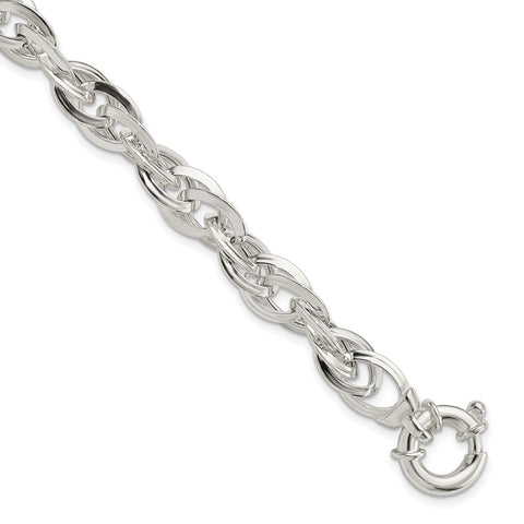 Sterling Silver Polished Fancy Link Bracelet-WBC-QG5849-7.75