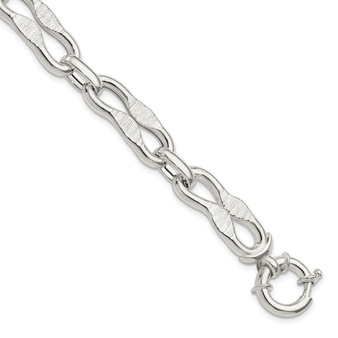 Sterling Silver Polished Fancy Link Bracelet-WBC-QG5851-8