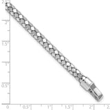 Sterling Silver Rhodium-plated Polished Fancy Mesh Bracelet-WBC-QG5854-7.5