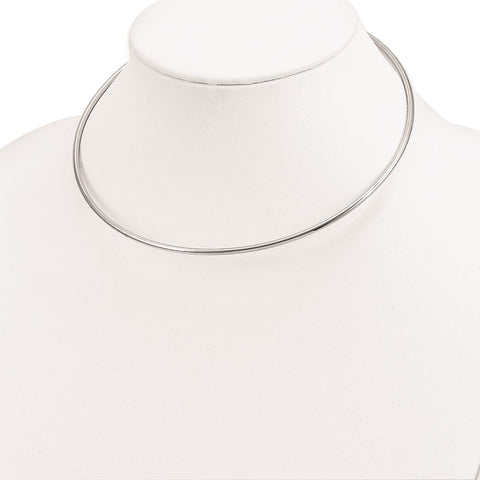 Sterling Silver Rhodium-plated Neck Collar Necklace-WBC-QG592