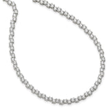 Sterling Silver Rhodium-plated Polished 4mm CZ Necklace-WBC-QG5957-17