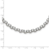 Sterling Silver Rhodium-plated Polished 4mm CZ Necklace-WBC-QG5957-17