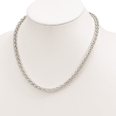 Sterling Silver Polished Spiga Necklace-WBC-QG5960-18