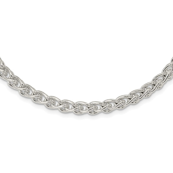 Sterling Silver Polished Spiga Necklace-WBC-QG5960-18