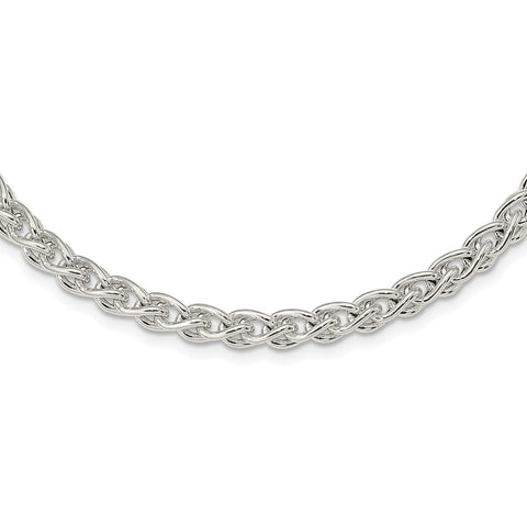 Sterling Silver Polished Spiga Necklace-WBC-QG5960-18