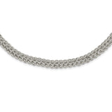 Sterling Silver Polished Fancy Circle Link 18.5in Necklace-WBC-QG5961-18.5