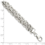 Sterling Silver Polished 9.3mm Flat Byzantine 7in Chain-WBC-QG5962-7