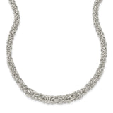 Sterling Silver Polished Byzantine Graduated Link Necklace-WBC-QG5963-17