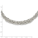 Sterling Silver Polished Byzantine Graduated Link Necklace-WBC-QG5963-17