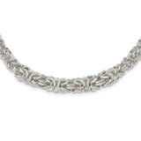 Sterling Silver Polished Byzantine Graduated Link Necklace-WBC-QG5963-17