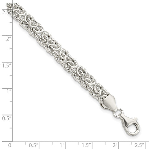 Sterling Silver Polished Byzantine Link Bracelet-WBC-QG5963-7.5