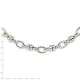 Sterling Silver Fancy Polished Link Necklace-WBC-QG5965-19