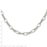 Sterling Silver Polished Fancy Link 18in Necklace-WBC-QG5970-18