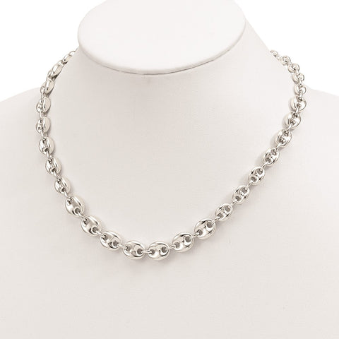 Sterling Silver Polished Fancy Link 18in Necklace-WBC-QG5971-18