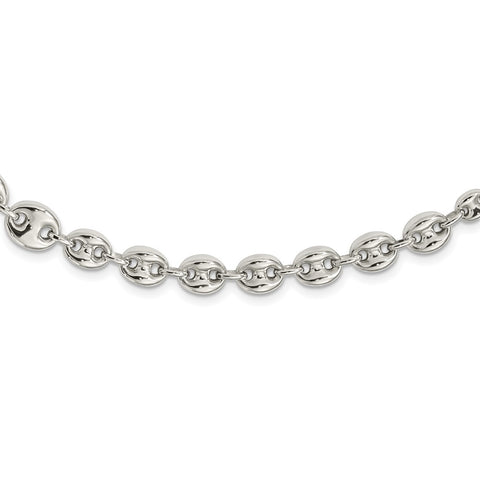 Sterling Silver Polished Fancy Link 18in Necklace-WBC-QG5971-18