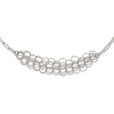 Sterling Silver Rhodium-plated Polished/Textured Circles Necklace-WBC-QG5974-20