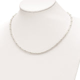 Sterling Silver Polished & Textured Beaded Necklace-WBC-QG5978-18