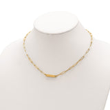 Sterling Silver Gold-plated Polished Bar Necklace w/ 2in ext. Necklace-WBC-QG5983-17