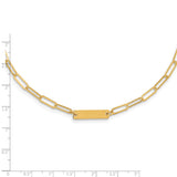 Sterling Silver Gold-plated Polished Bar Necklace w/ 2in ext. Necklace-WBC-QG5983-17