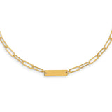 Sterling Silver Gold-plated Polished Bar Necklace w/ 2in ext. Necklace-WBC-QG5983-17