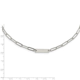 Sterling Silver Rhodium-plated Polished Bar w/ 2in ext. Necklace-WBC-QG5984-17