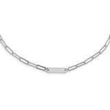 Sterling Silver Rhodium-plated Polished Bar w/ 2in ext. Necklace-WBC-QG5984-17