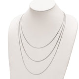Sterling Silver Rhodium-plated Polished multi-strand w/ 2.75in ext. Necklac-WBC-QG5985-17.5