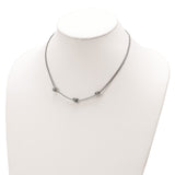 Sterling Silver Rhodium-plated Knotted Mesh w/2in Ext Necklace-WBC-QG5998-17