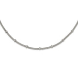 Sterling Silver Rhodium-plated Polished CZ Necklace-WBC-QG5999-18