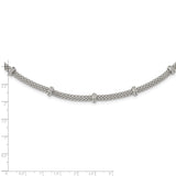 Sterling Silver Rhodium-plated Polished CZ Necklace-WBC-QG5999-18