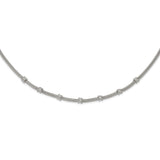 Sterling Silver Rhodium-plated Polished CZ X's Necklace-WBC-QG6000-18