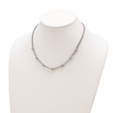 Sterling Silver Rhodium-plated Polished CZ X's Necklace-WBC-QG6000-18