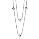 Sterling Silver Rhodium-plated Polished Multi-strand w/ 2in ext. Necklace-WBC-QG6003-16.75